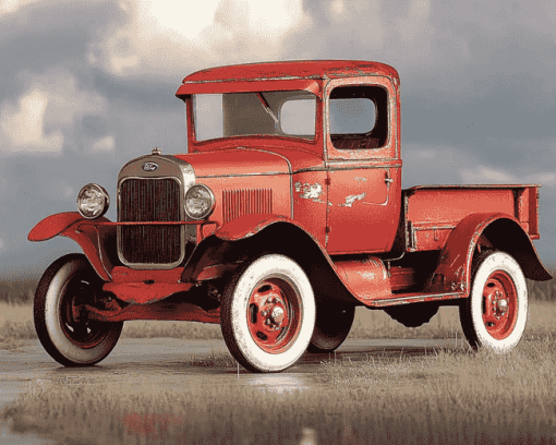 Red Ford Truck Diamond Painting