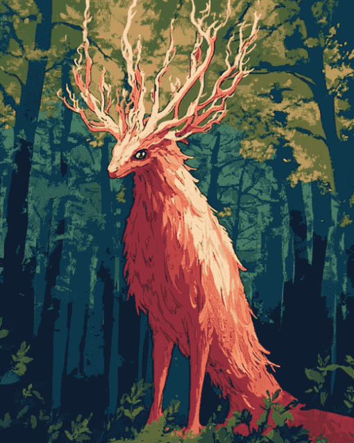 Red Forest Spirit Cartoon Diamond Painting