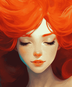 Red Hair Woman Animation Diamond Painting