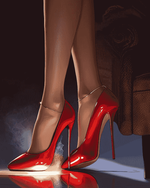 Red High Heels Animation Diamond Painting