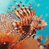 Red Lionfish Aquatic Diamond Painting