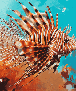 Red Lionfish Aquatic Diamond Painting