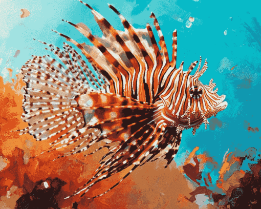 Red Lionfish Aquatic Diamond Painting