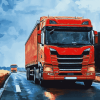 Red Lorry Trucks Diamond Painting