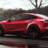 Red Tesla Y Car Diamond Painting