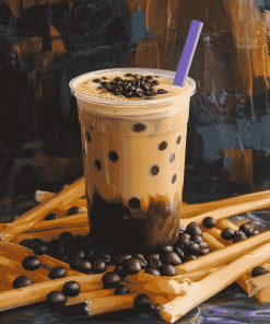 Refreshing Iced Coffee Bubble Tea Diamond Painting