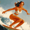 Retro Girls Surf Vibes Diamond Painting