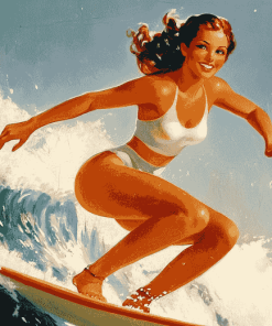 Retro Girls Surf Vibes Diamond Painting