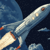 Retro Space Adventure Diamond Painting