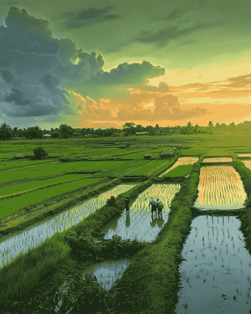 Rice Fields of Asia Diamond Painting