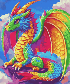 Rippled Rainbow Dragon Diamond Painting