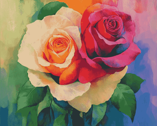 Rise of Rainbow Rose Diamond Painting