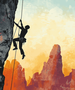 Rock Climbing Silhouettes Diamond Painting