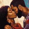 Romantic Afro Couple Diamond Painting