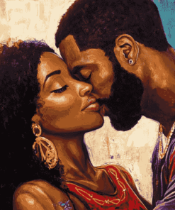 Romantic Afro Couple Diamond Painting