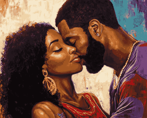 Romantic Afro Couple Diamond Painting