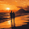 Romantic Beach Silhouette Diamond Painting