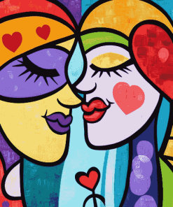 Romantic Britto Hearts Diamond Painting