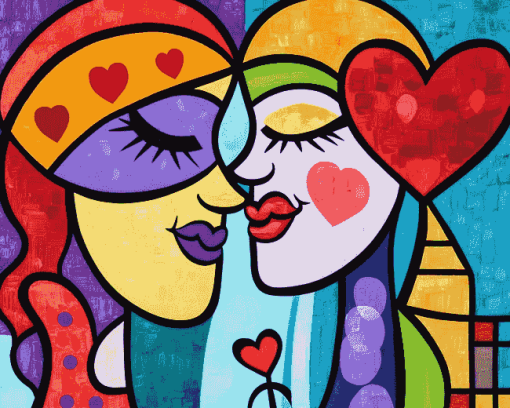 Romantic Britto Hearts Diamond Painting