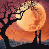 Romantic Couple Moon Diamond Painting