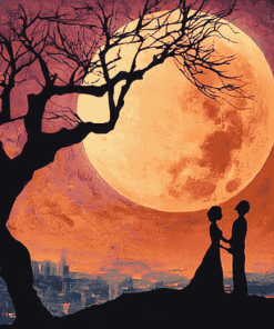 Romantic Couple Moon Diamond Painting