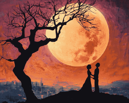 Romantic Couple Moon Diamond Painting