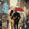 Romantic Couple in Rain Diamond Painting