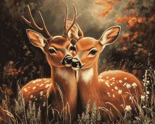 Romantic Deer Pair Diamond Painting