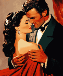 Romantic Scarlet O'Hara and Rhett Butler Diamond Painting