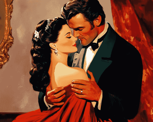 Romantic Scarlet O'Hara and Rhett Butler Diamond Painting