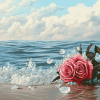 Rose Beach Seascape Diamond Painting