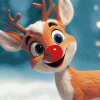 Rudolph Reindeer Animation Diamond Painting