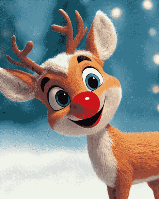 Rudolph Reindeer Animation Diamond Painting