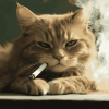 Sad Cat with Cigarette Diamond Painting