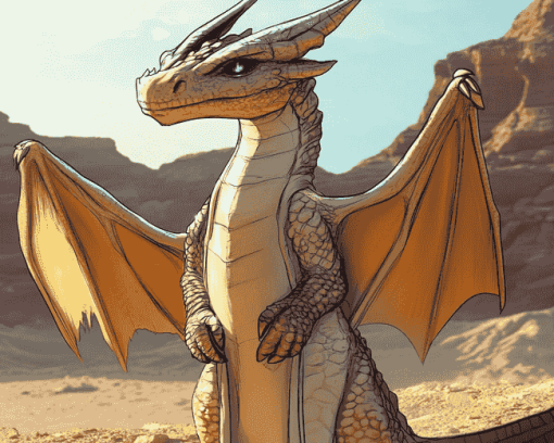 Sandy Desert Dragon Diamond Painting