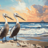 Seaside Pelican Diamond Painting