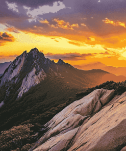 Seoraksan Mountain Scene Diamond Painting