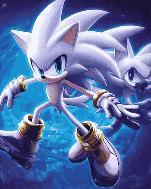 Silver The Hedgehog Anime Diamond Painting