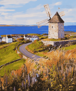 Skerries Windmills Landscape Diamond Painting