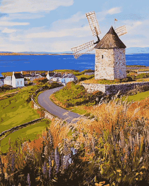 Skerries Windmills Landscape Diamond Painting