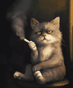 Smoking Cat Diamond Painting