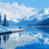 Snowy Mountain Lakes Diamond Painting