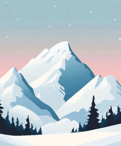 Snowy Mountains Diamond Painting