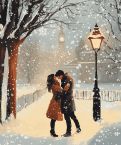 Snowy Romance for Lovers Diamond Painting