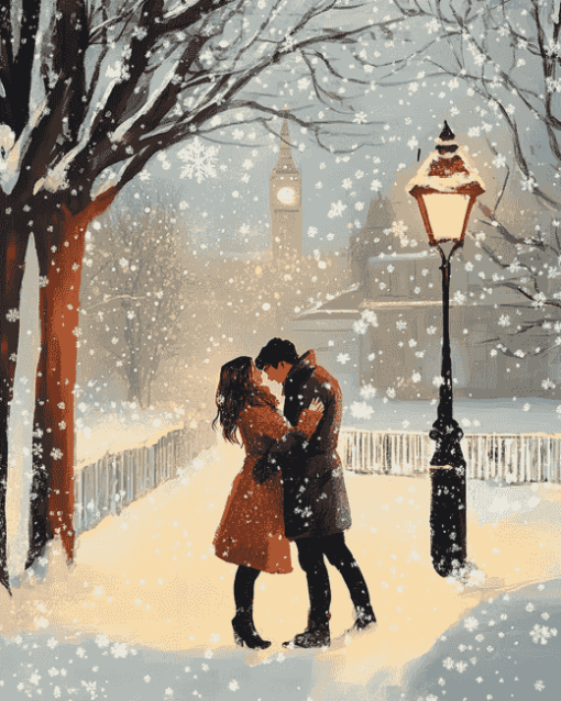 Snowy Romance for Lovers Diamond Painting