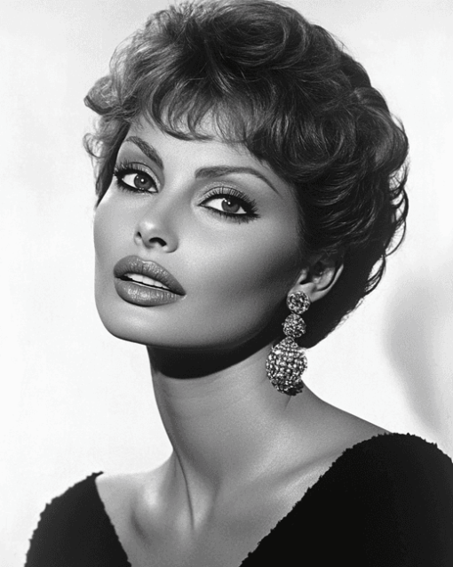 Sophia Loren Black and White Diamond Painting