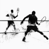 Squash Player Silhouettes Diamond Painting