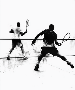 Squash Player Silhouettes Diamond Painting