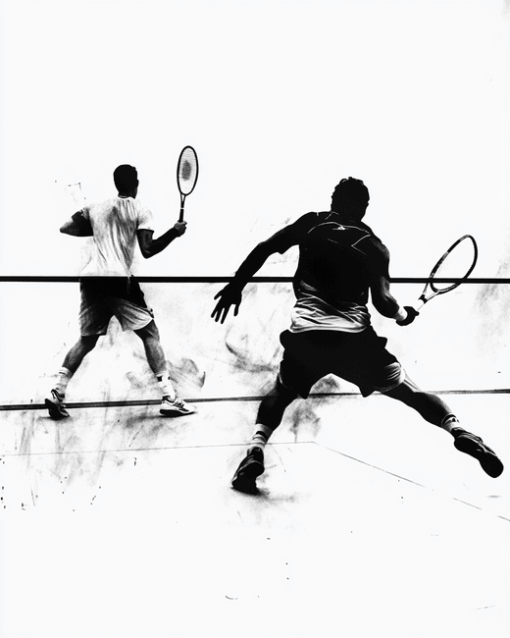 Squash Player Silhouettes Diamond Painting