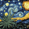 Starry Night Cannabis Diamond Painting